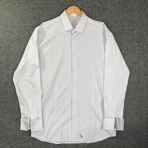 State & Liberty Dress Shirt Men 2XL French Cuff White Performance Athletic
